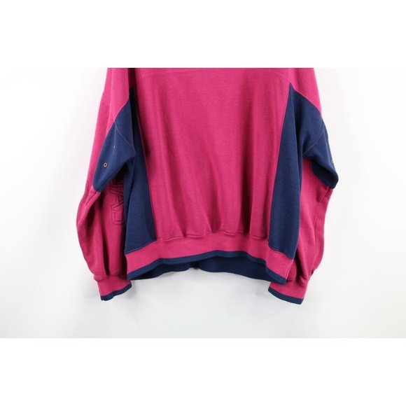 Vintage 90s Adidas Mens XL Faded Boxy Fit Spell Out Crewneck Sweatshirt Magenta - Picture 9 of 9
